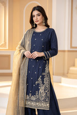 Motif Embroidered Cotton Suit-032