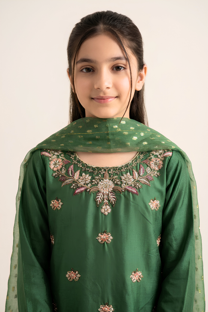 Motif Girls Embroidered Suit-753