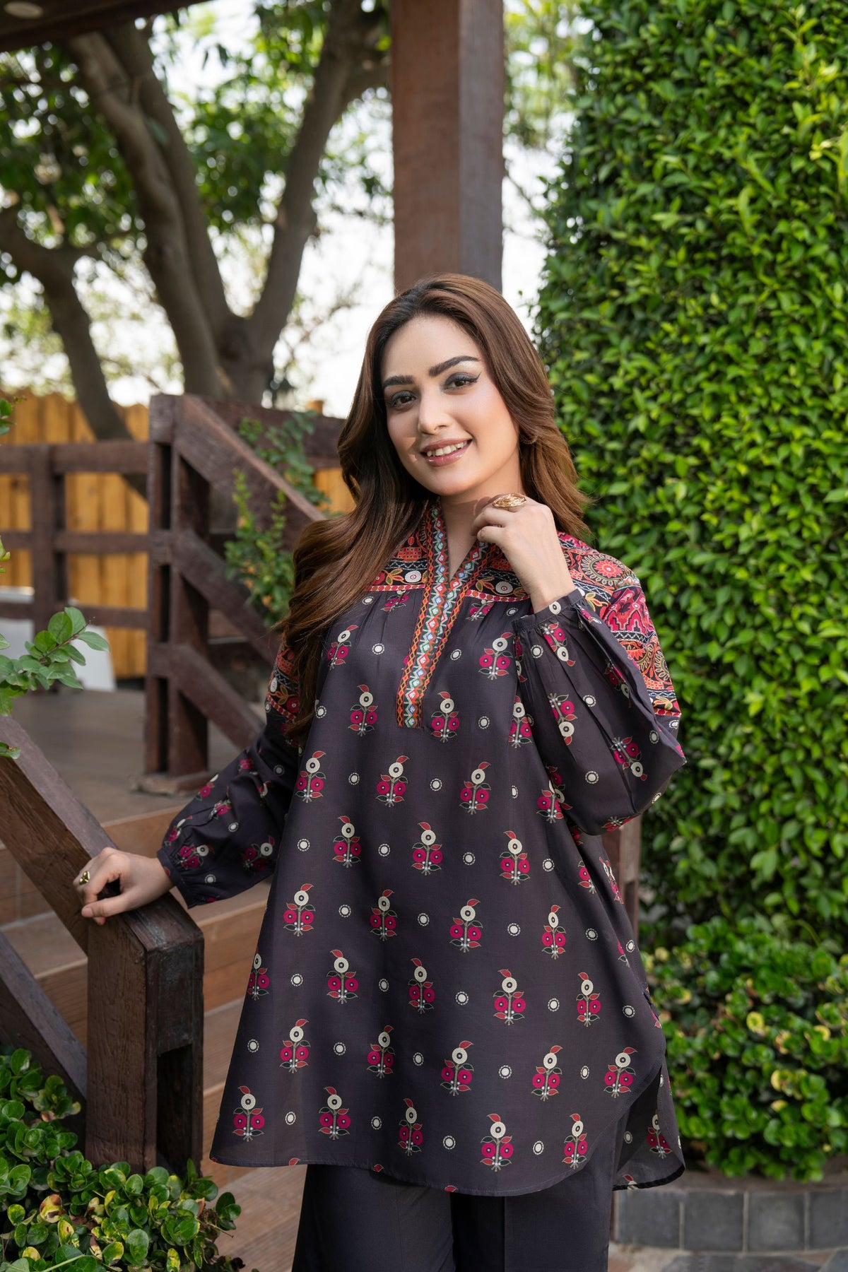 Motif Lawn Printed Co-ord Set-028
