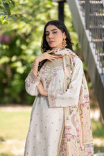 Motif Raw Silk Embroidered Suit-4095
