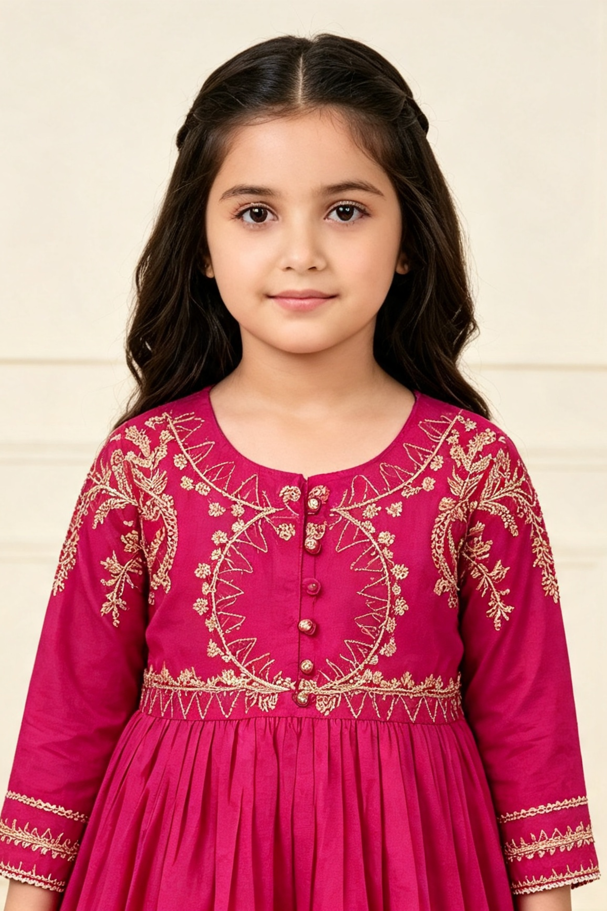 Motif Girls Printed Cotton Suit-728
