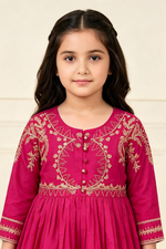 Motif Girls Printed Cotton Suit-728