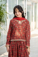 Motif Girls Poly Lawn Embroidered Suit-705