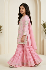 Motif Girls Embroidered Munar Suit-738