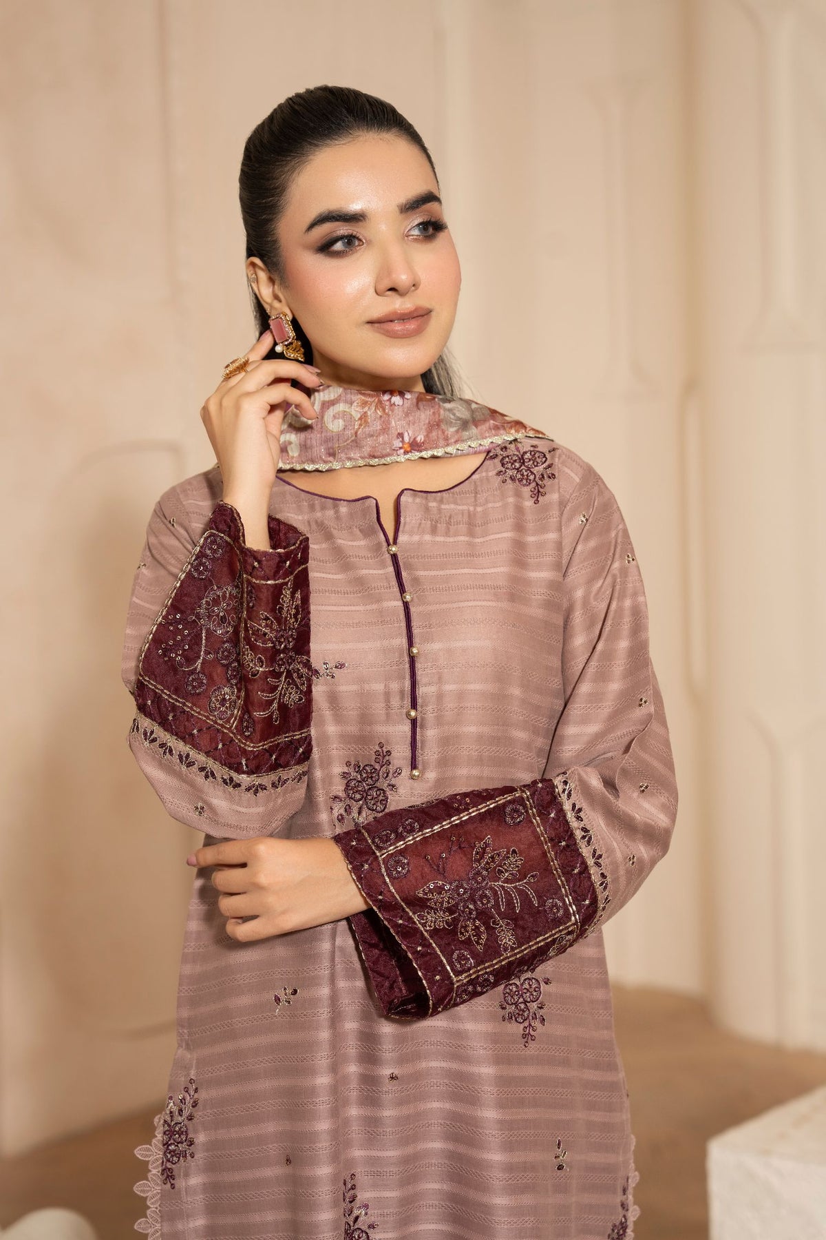 Motif Embroidered Katpana Suit-027