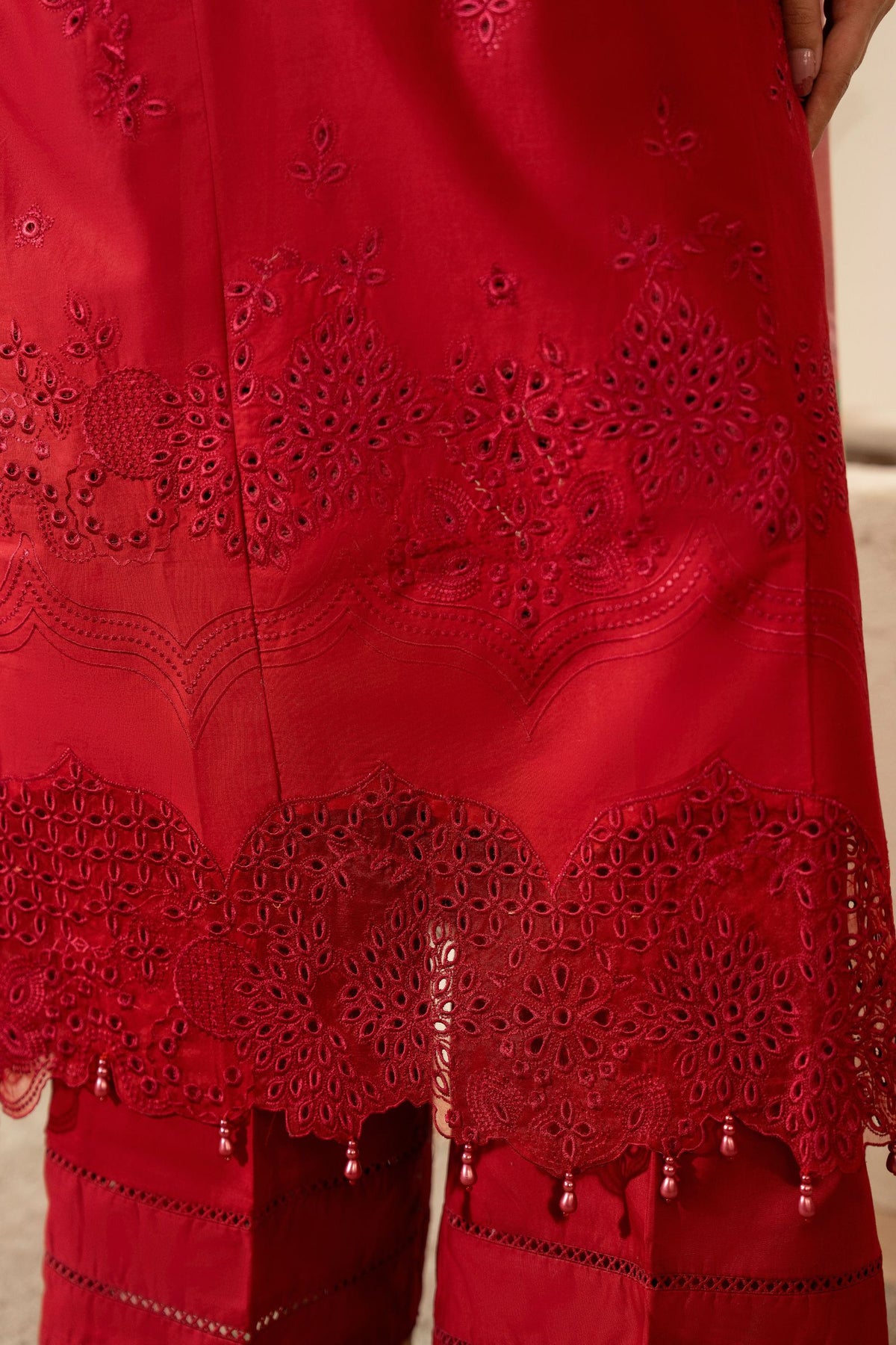 Motif Cotton Embroidered Suit-4067