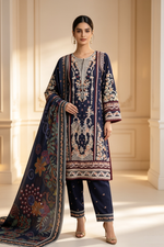 Motif Embroidered Cotton Suit-1836