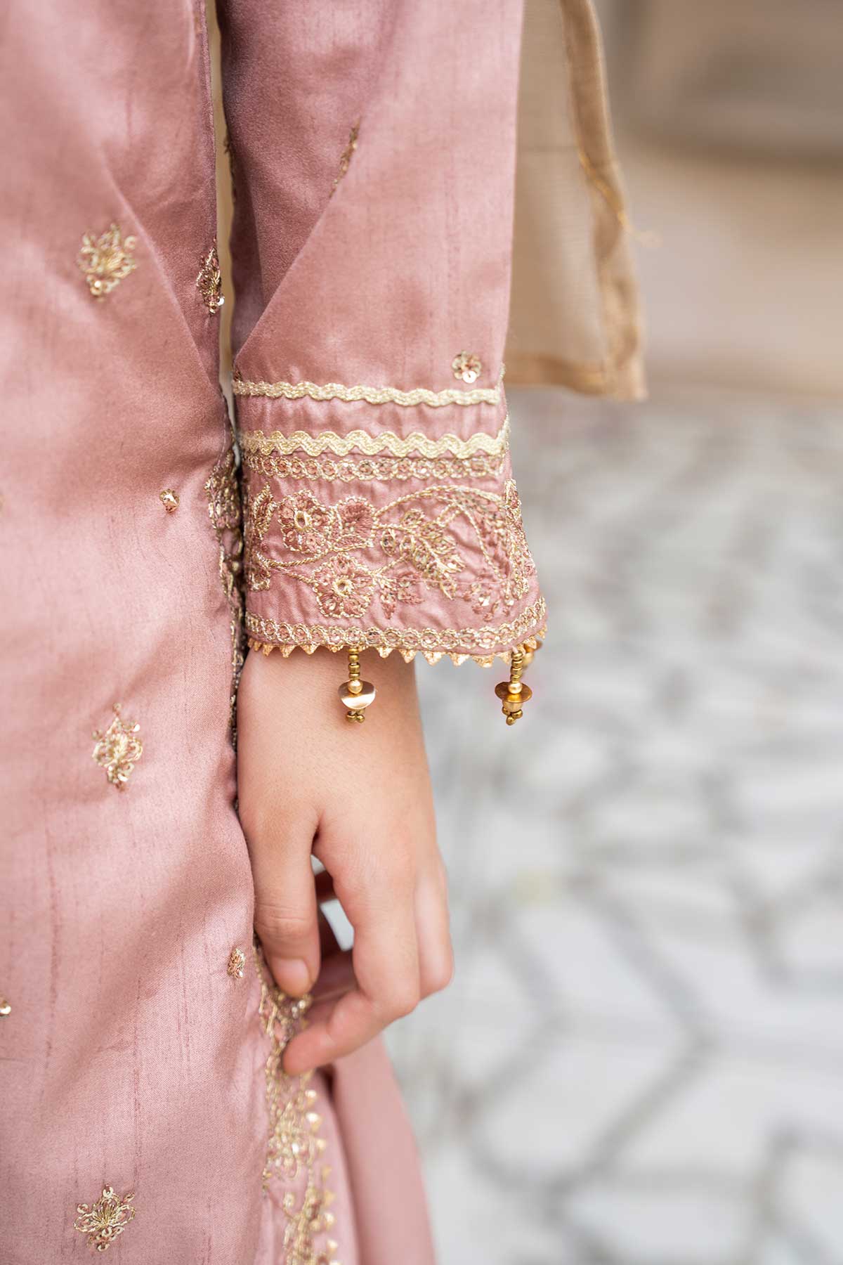 Motif Girls Embroidered Suit-659