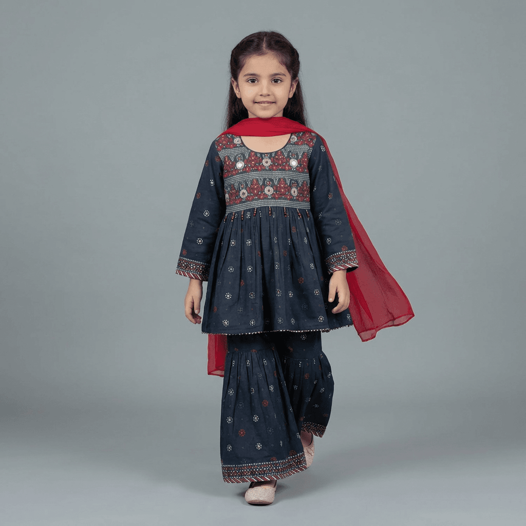 Motif Kids Printed Suit-26437