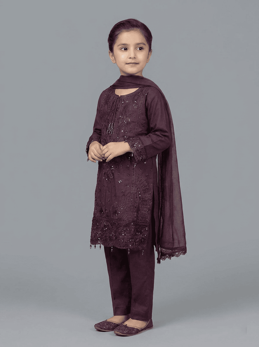 Motif Kids Lawn Embroidered Suit-035