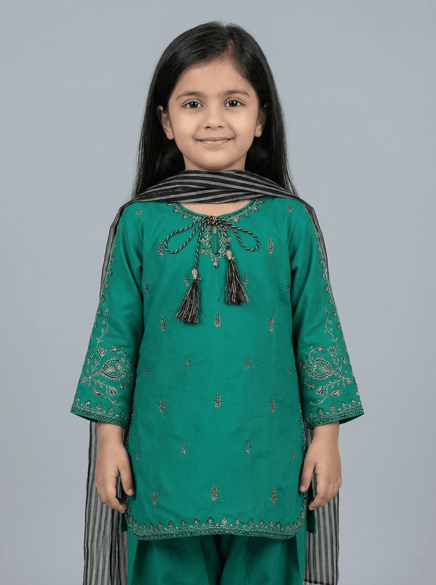 Motif Kids Embroidered Suit-26402