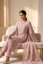 Motif Embroidered Cotton Suit-1843