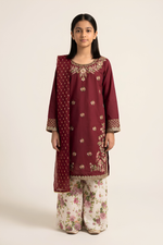 Motif Girls Embroidered Suit-753