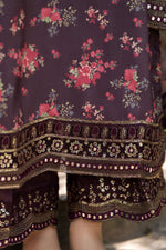 Motif Printed Raw Silk Suit-4114