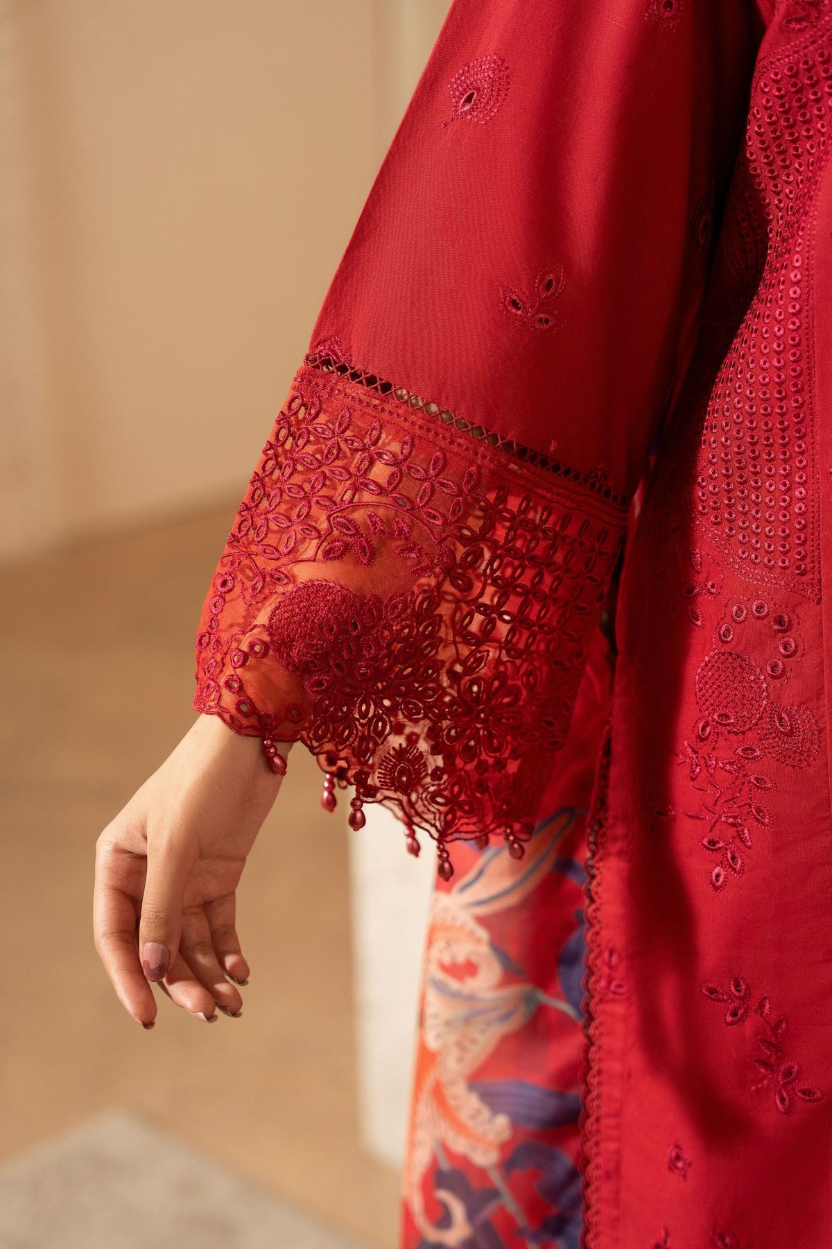 Motif Cotton Embroidered Suit-4067