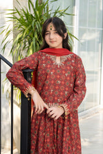 Motif Girls Poly Lawn Embroidered Suit-705