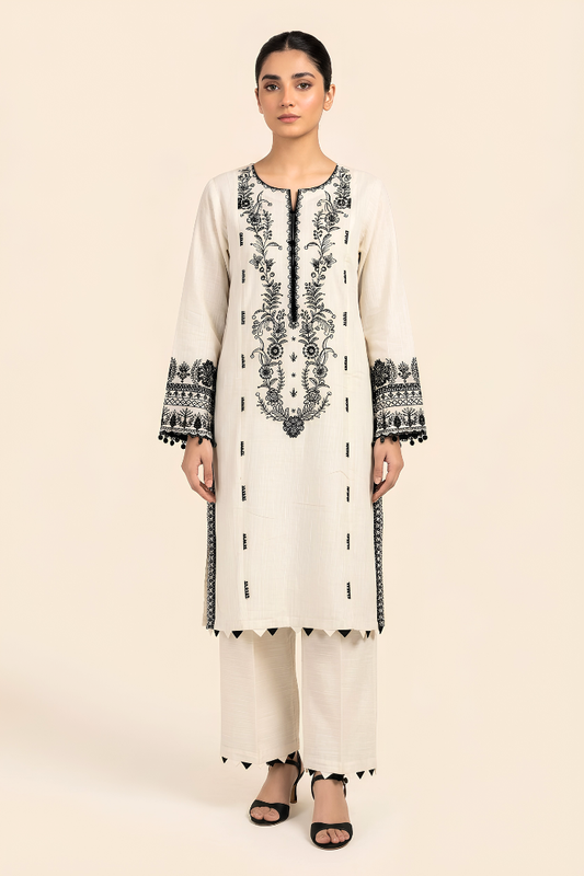 Motif Khaddar Embroidered Suit-3959