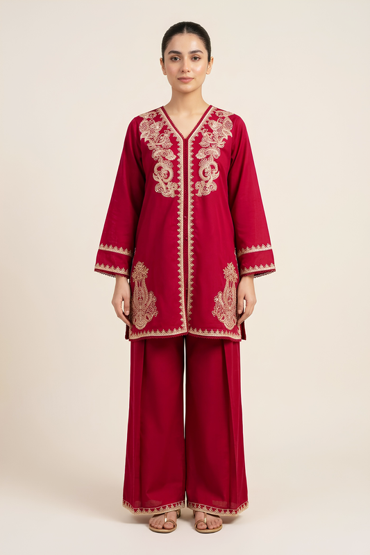 Motif Khaddar Embroidered Suit-003