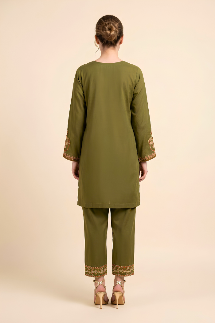 Motif Silk Karandi Embroidered Suit-010
