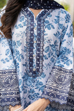 Motif Printed Embroidered Cambric Suit-052