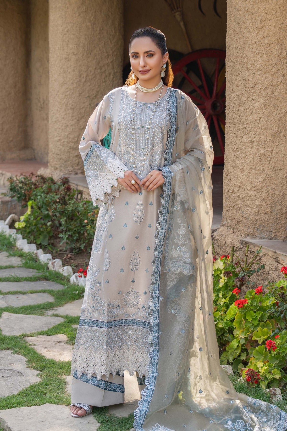 Motif Masoori Lawn Embroidered Suit