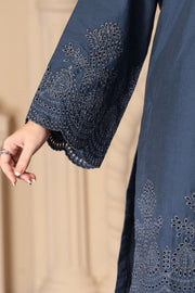 Motif Denim Embroidered Co-Ord Set