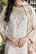 Motif Raw Silk Embroidered Suit-4095