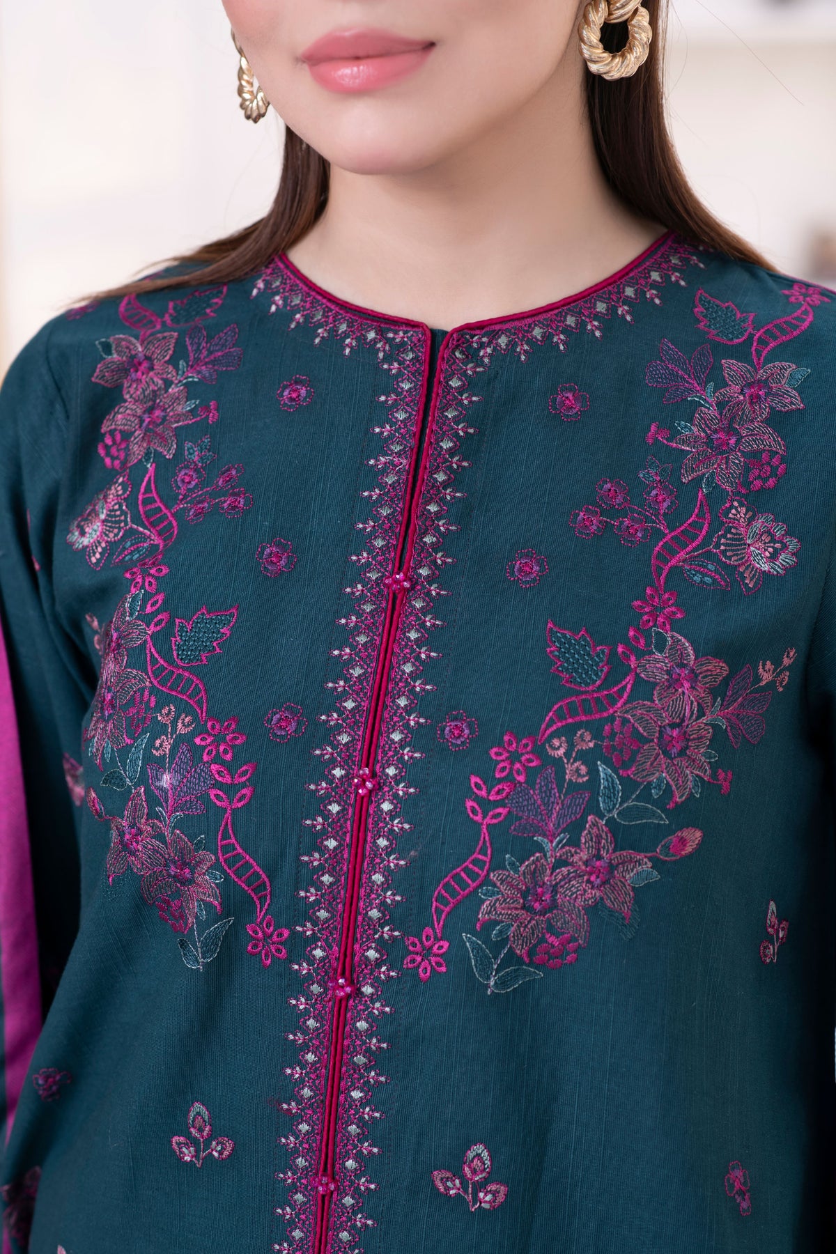 Motif Khaddar Embroidered Suit-047 - Motif UK