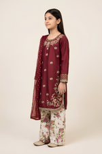 Motif Girls Embroidered Suit-753