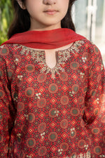 Motif Girls Poly Lawn Embroidered Suit-705