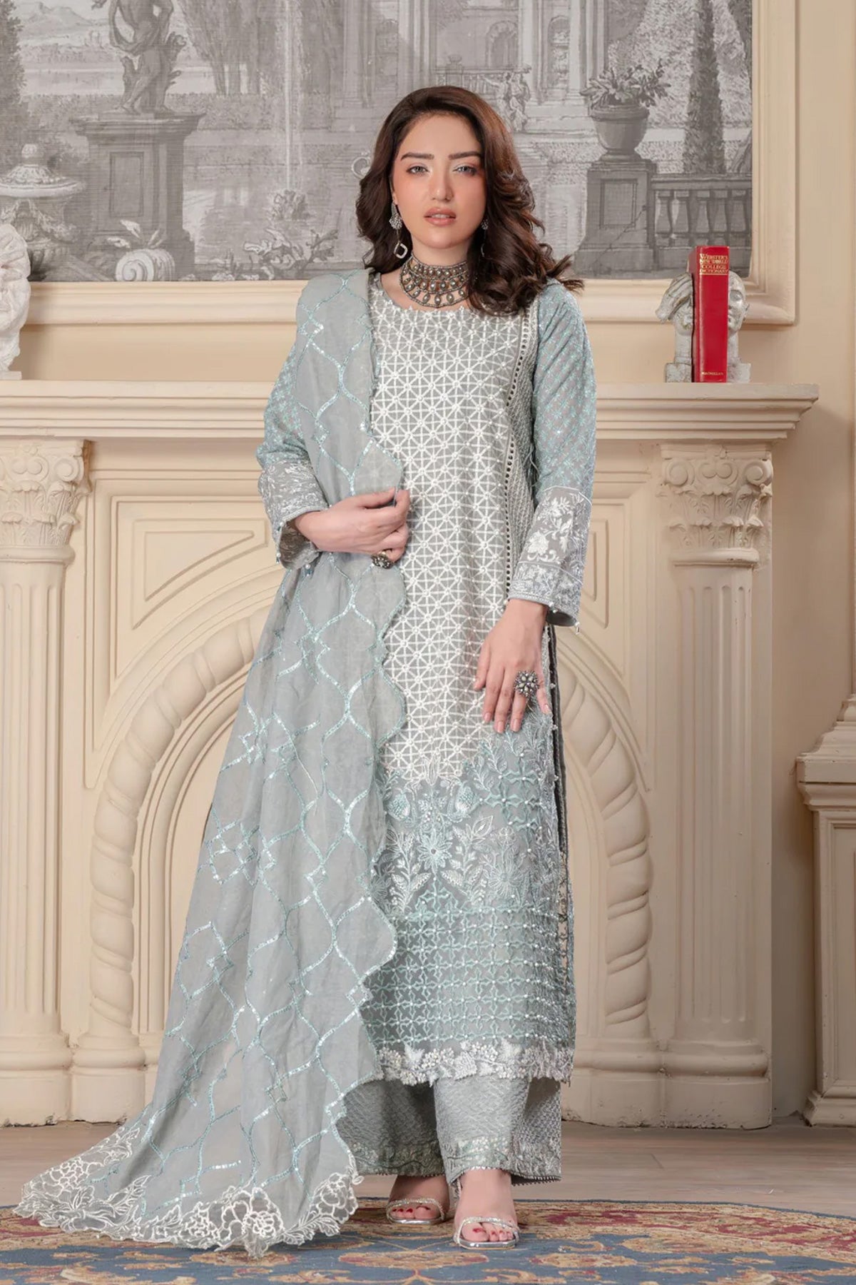 Motif Poly Corduroy Embroidered Suit-362 - Motif UK
