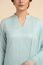 Motif Tissue Silk Embroidered Suit-240