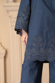 Motif Denim Embroidered Co-Ord Set