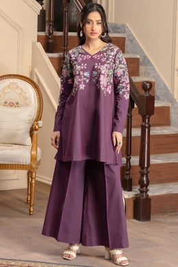 Motif Khaddar Embroidered Co-Ord Set-055