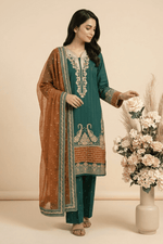 Motif Embroidered Masoori Suit-005