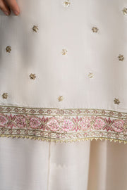 Motif Raw Silk Embroidered Suit-4095