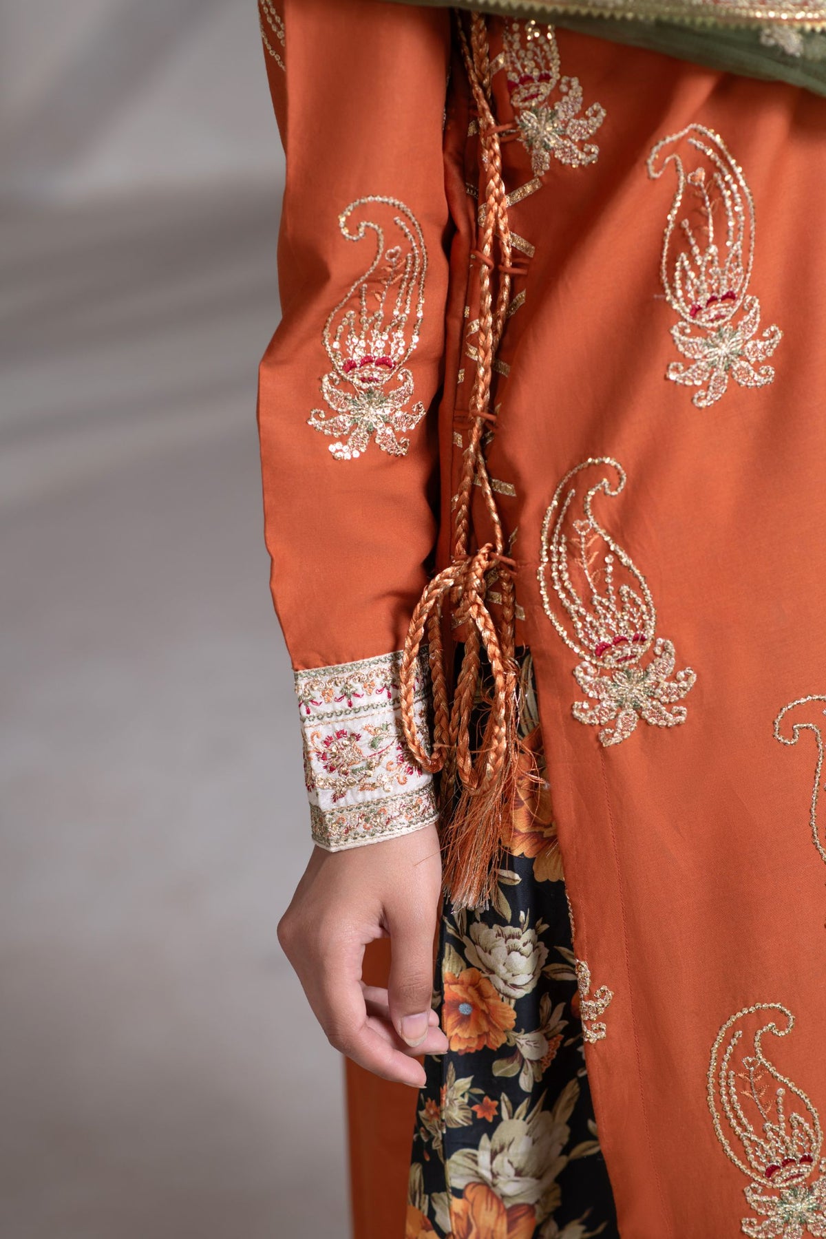 Motif Cambric Embroidered Suit-013
