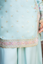 Motif Girls Embroidered Silk Suit-710
