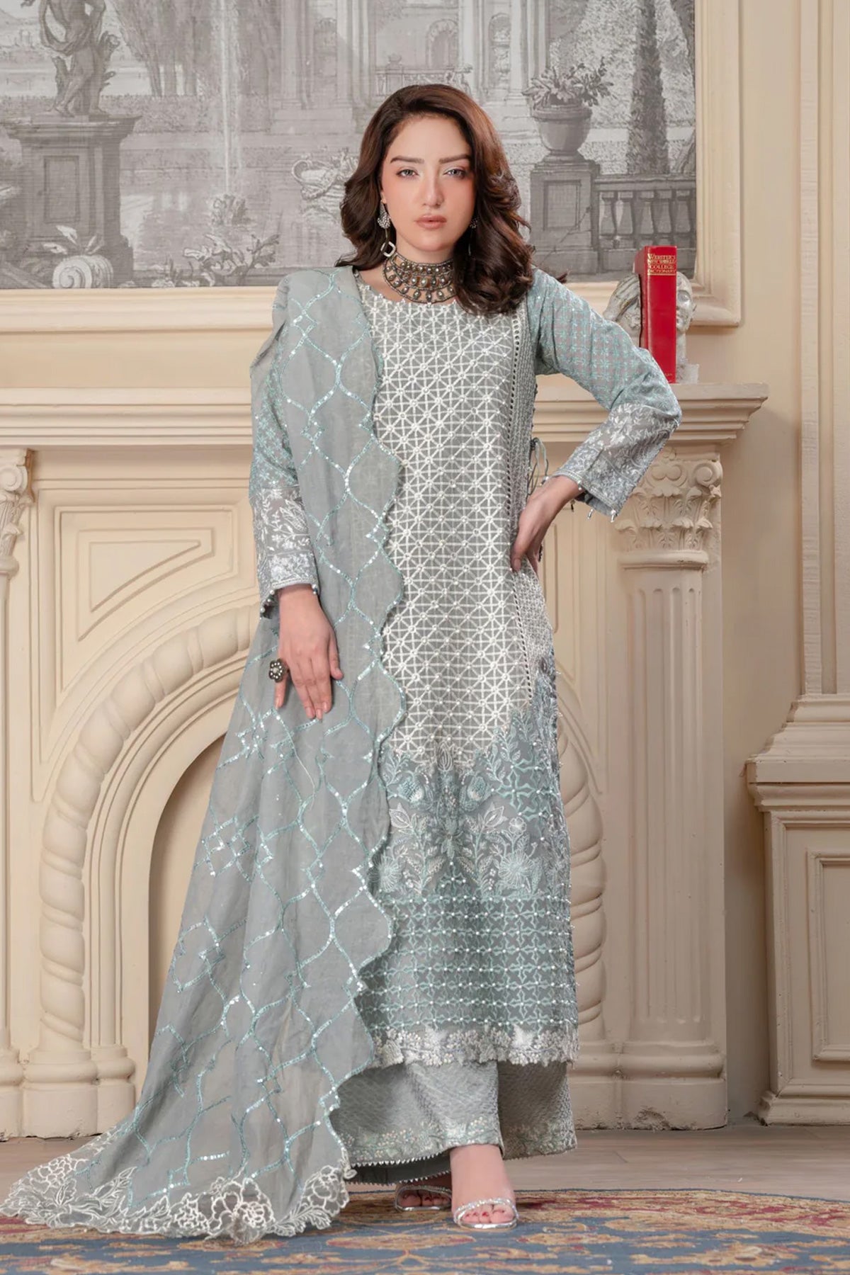 Motif Poly Corduroy Embroidered Suit-362 - Motif UK