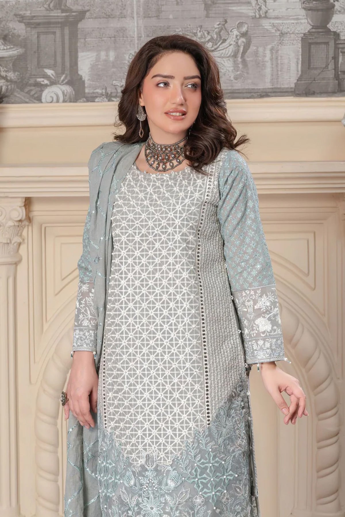 Motif Poly Corduroy Embroidered Suit-362 - Motif UK