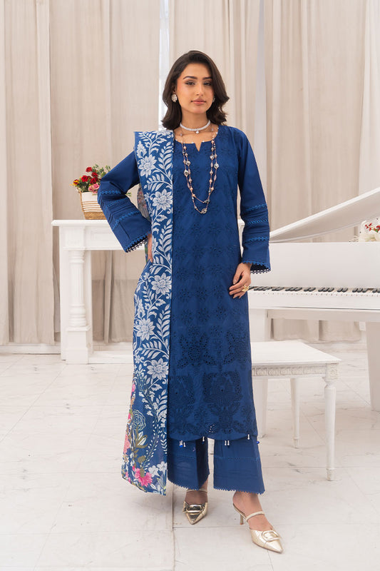 Motif Cambric Embroidered Suit-3788