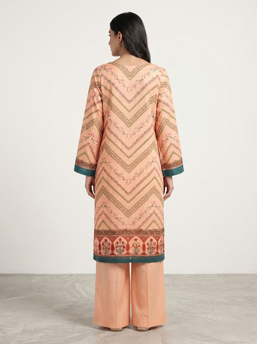 Motif Silk Printed Co-ord Set-058