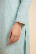 Motif Tissue Silk Embroidered Suit-240