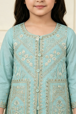 Motif Girls Printed Viscose Suit-756
