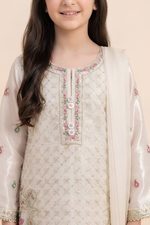 Motif Girls Embroidered Sheesha Silk Suit-741
