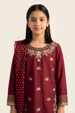 Motif Girls Embroidered Suit-753