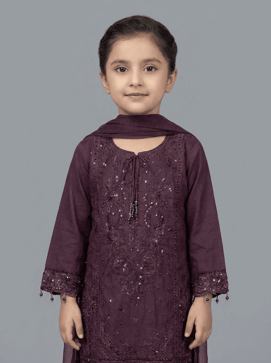 Motif Kids Lawn Embroidered Suit-035
