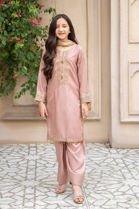 Motif Girls Embroidered Suit-659