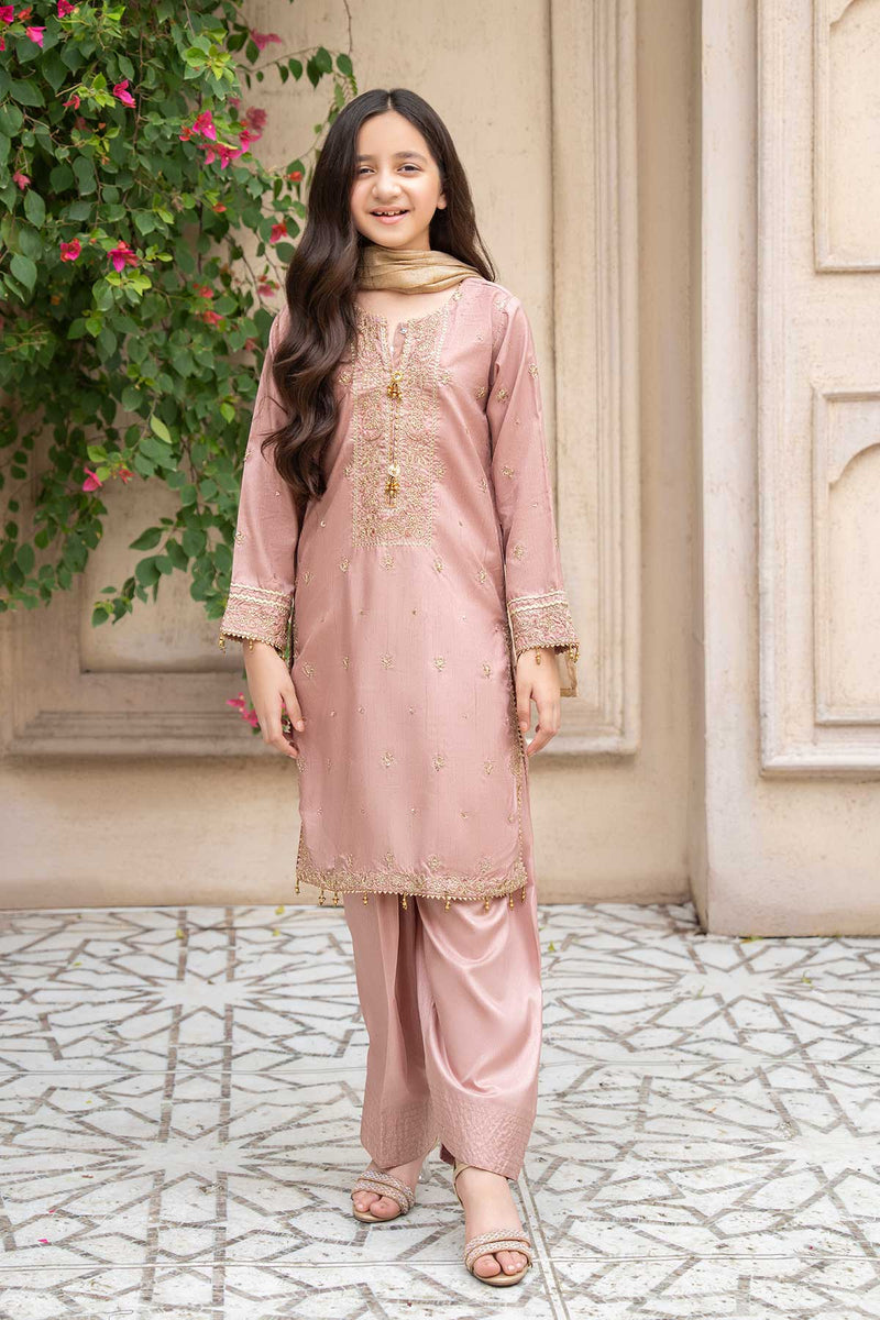 Motif Girls Embroidered Suit-659
