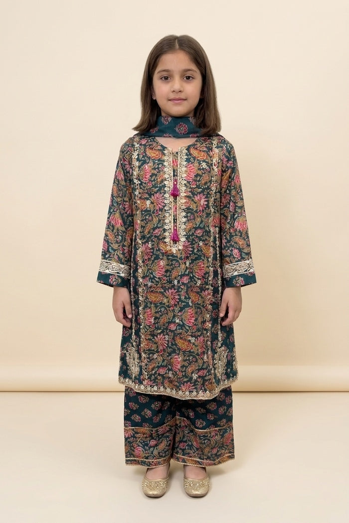 Motif Kids Lawn Printed Suit-26518